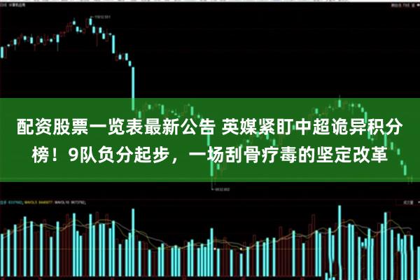 配资股票一览表最新公告 英媒紧盯中超诡异积分榜！9队负分起步，一场刮骨疗毒的坚定改革