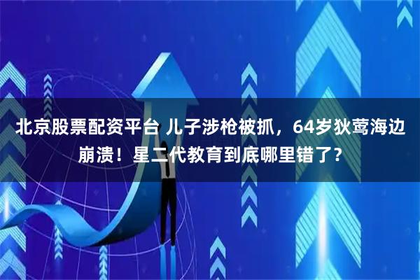 北京股票配资平台 儿子涉枪被抓，64岁狄莺海边崩溃！星二代教育到底哪里错了？